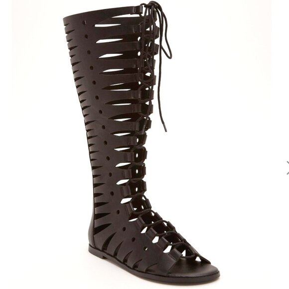 Torrid Cutout Lace Up Knee High Sandals 8 WW - Picture 1 of 6